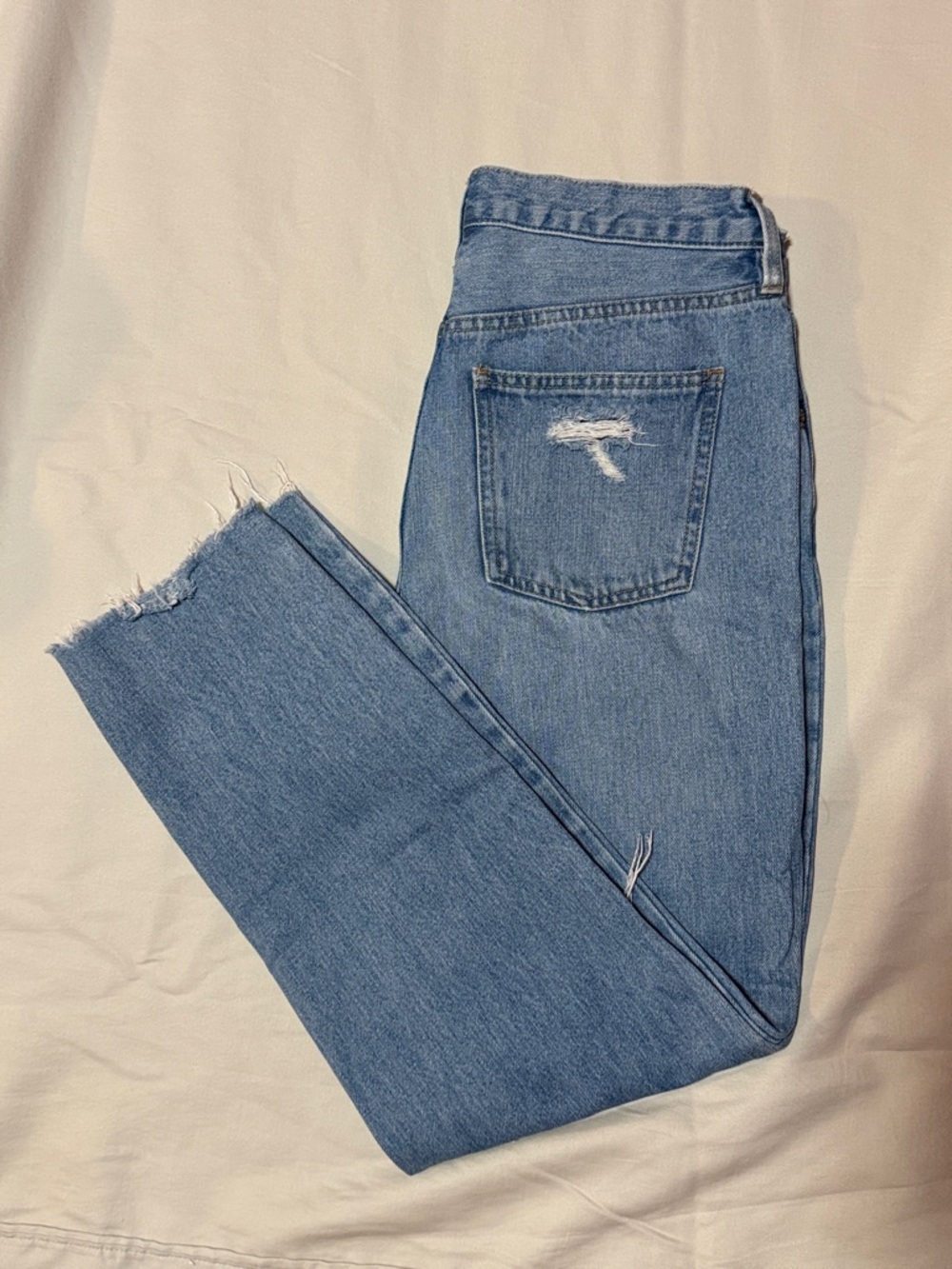 Free‎ People We The Free Distressed Straight Leg Jeans size 28 100% cotton